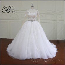 Vestido de Novia de apliques de encaje de Ak044 alta calidad Plus tamaño Vestido de novia 2016